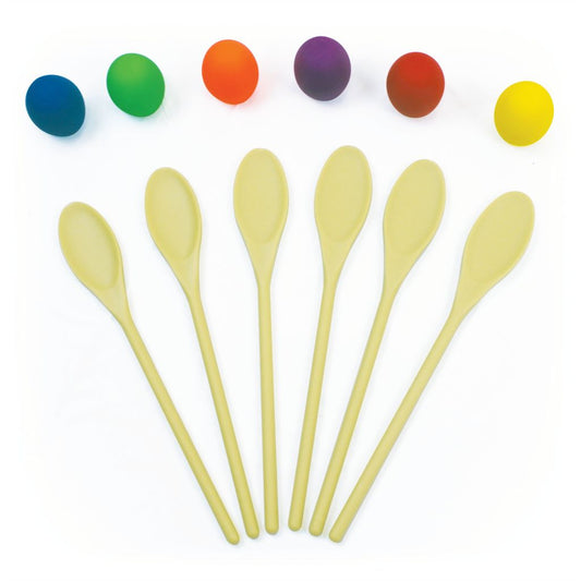 COLOURED EGG AND SPOON
