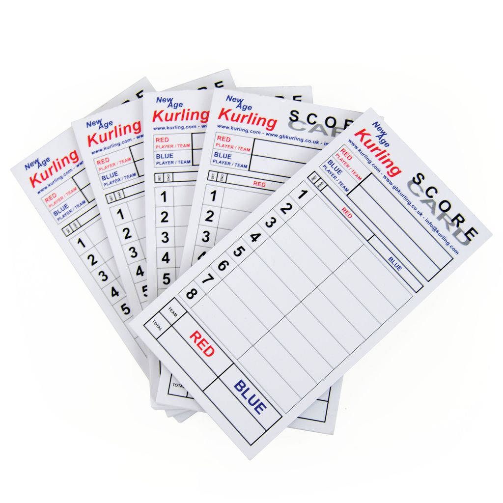 NEW AGE KURLING SCORECARDS