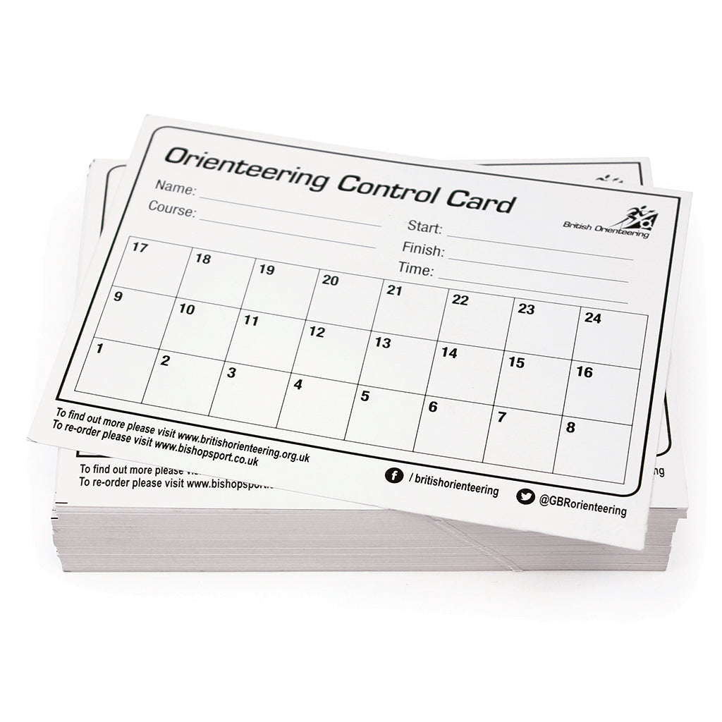 BRITISH ORIENTEERING SCHOOL CONTROL CARDS