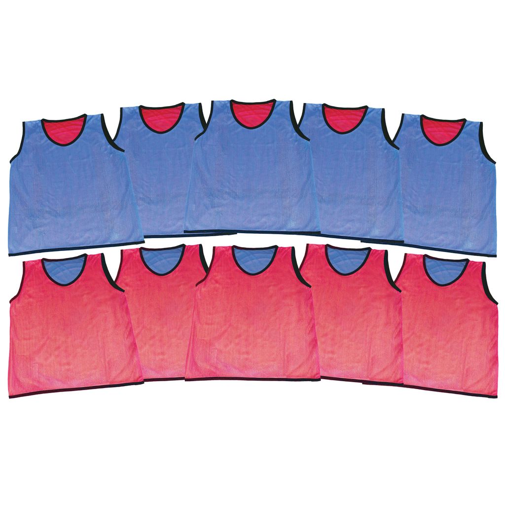 REVERSIBLE BIB - LARGE, BLUE/RED