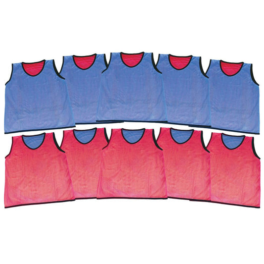 REVERSIBLE BIB - LARGE, BLUE/RED