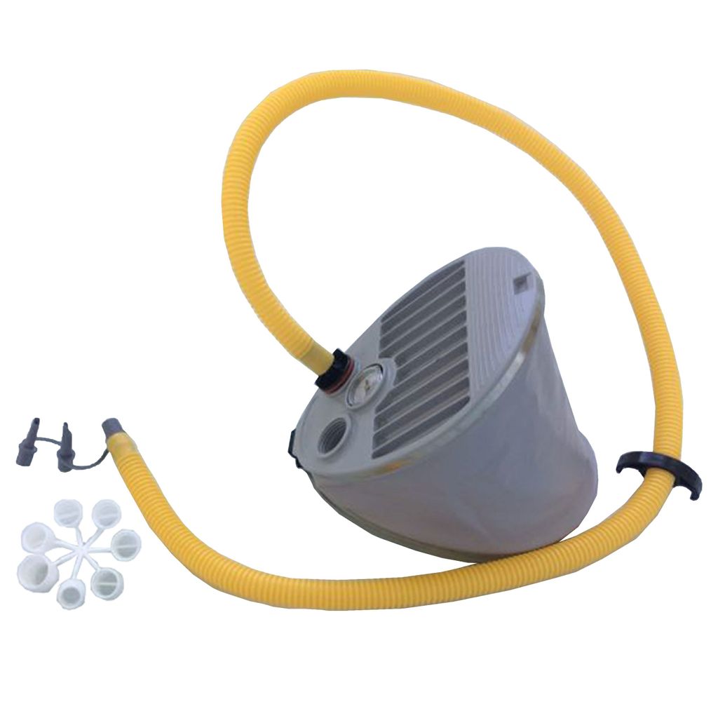Blue AirTumble AirBeam inflatable gymnastics beam, 3m x 40cm x 10cm, with foot pump