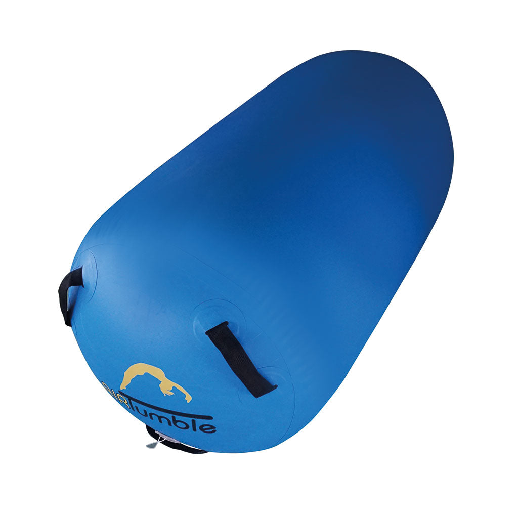 Blue AirTumble AirRoll inflatable gymnastics barrel, 120cm long x 75cm diameter, roll only