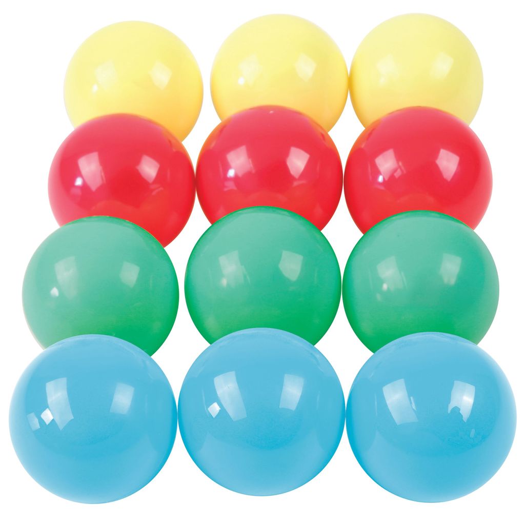 VINYL PLAY BALL - 140MM DIA., SET OF 12 ASSORTED COLOURS