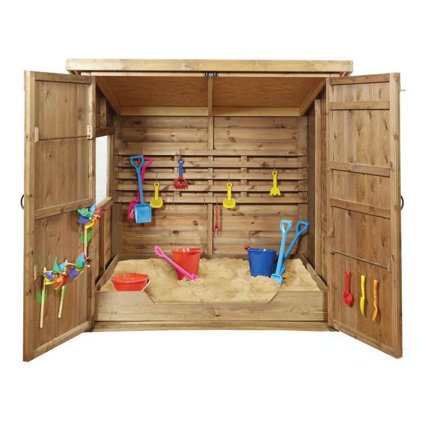 WOODEN SHELTERED SANDPIT