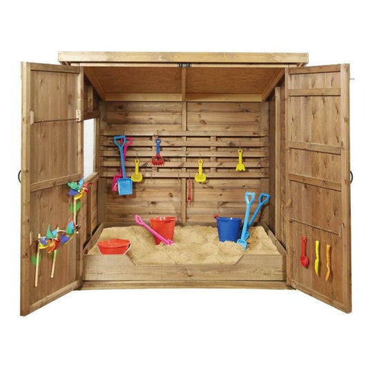WOODEN SHELTERED SANDPIT