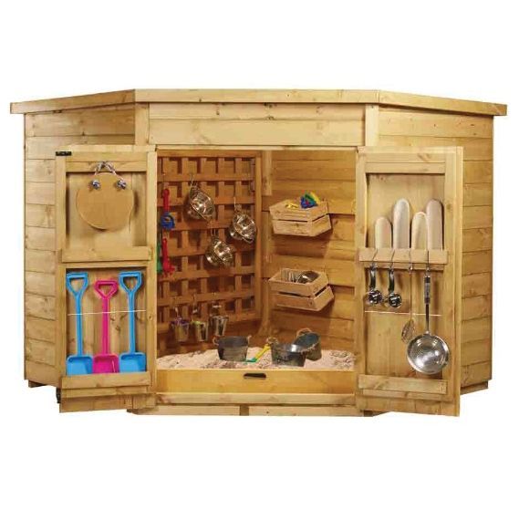 WOODEN SHELTERED SANDPIT