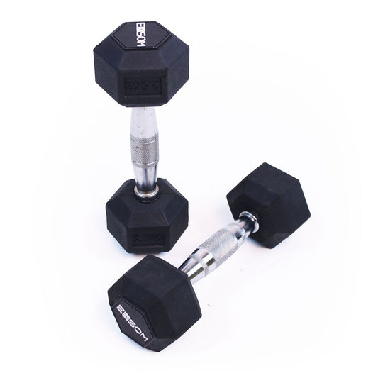 EXSOM RUBBER HEX DUMBBELLS