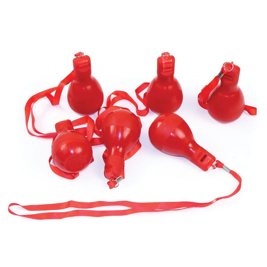 SQUEEZE WHISTLE WITH LANYARD