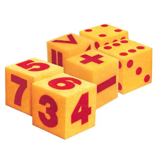 GIANT SOFT DICE, MATHEMATICAL OPERATION, SPOT AND NUMBER DICE