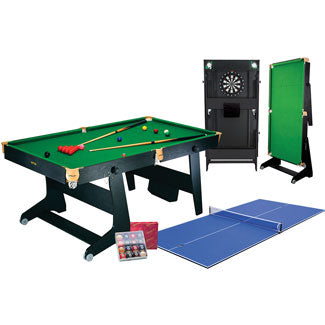 6' FOLDING SNOOKER & GAMES TABLE